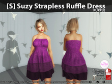 [S] Suzy Strapless Ruffle Dress Purple