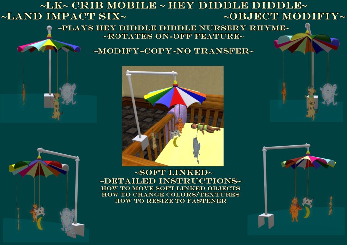 ~LK~ Crib Mobile Hey Diddle Diddle