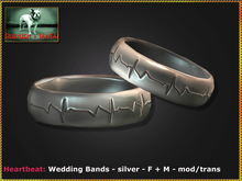 Bliensen + MaiTai - Heartbeat - Wedding Bands F +M - silver
