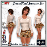 < BD > CreamPlaid Sweater Set