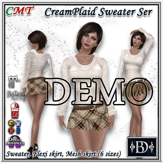 < BD > CreamPlaid Sweater Set DEMO