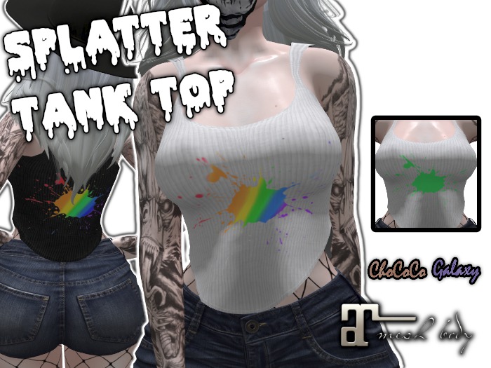 ~*ChoCoCo*~ Splatter In White: Green (MAITREYA ONLY)