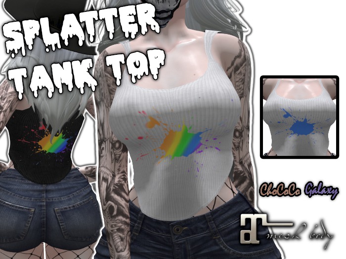 ~*ChoCoCo*~ Splatter In White: Blue (MAITREYA ONLY)