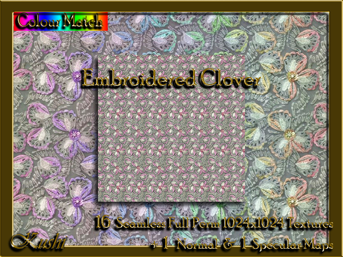 Embroidered Clover Seamless Textures 