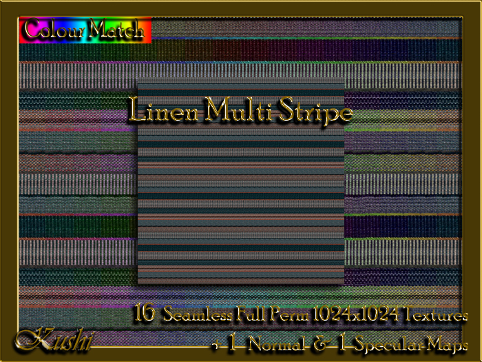 Linen Multi Stripe Seamless Textures