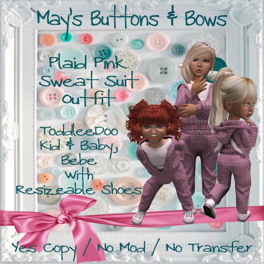 MBB * Plaid Pink Sweat Suit Outfit (TD&Bebe)