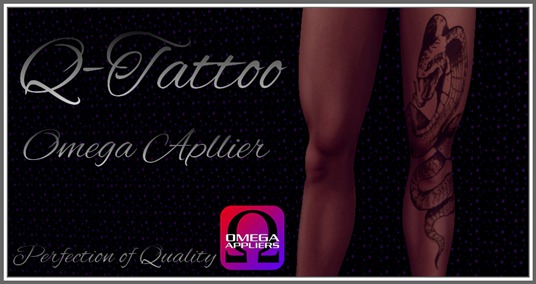 Omega Applier . Lower Tattoo left ( Box ) leg both sides