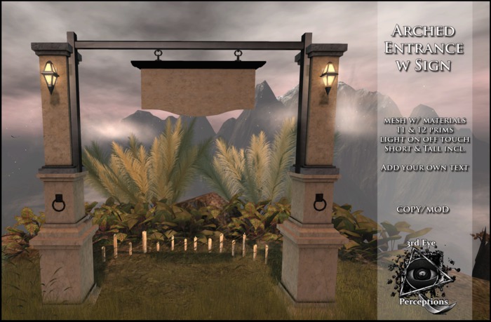 3rd eye ( ADD ME ) Arched Entrance w/ Sign Set