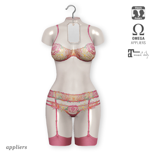 "Gardenia" BOM lingerie set 01 Cerise | Appliers: Omega/Maitreya + System layers