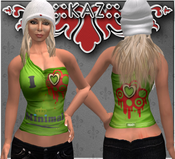 ::KAZ:: sexy shirt i love minimal 4 colors