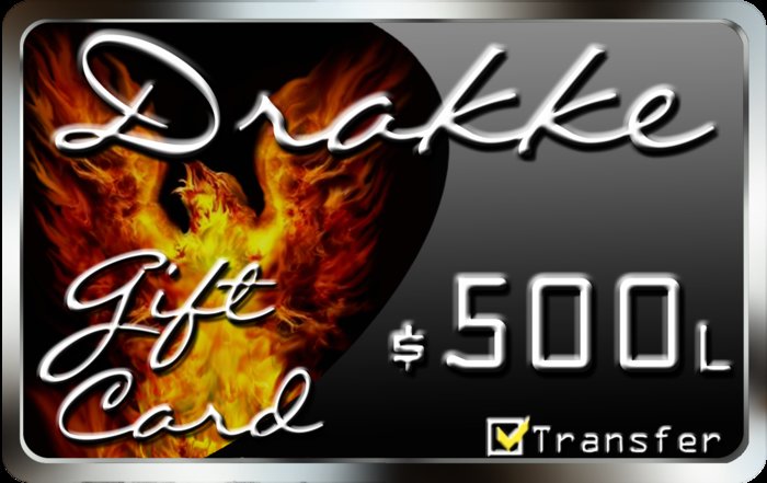 !Drakke! Gift Card $500L (Transferable)