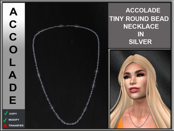 ACCOLADE TINY ROUMD BEAD NECKLACE IN SILVER