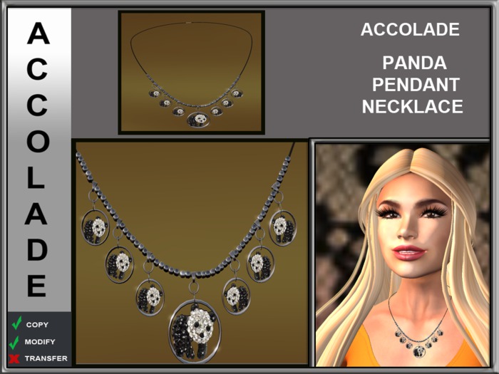 ACCOLADE PANDA PENDANT NECKLACE
