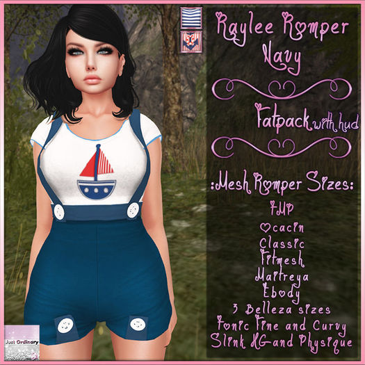 Raylee Romper With Hud Navy