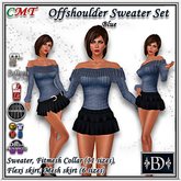< BD > Offshoulder Sweater Set Blue