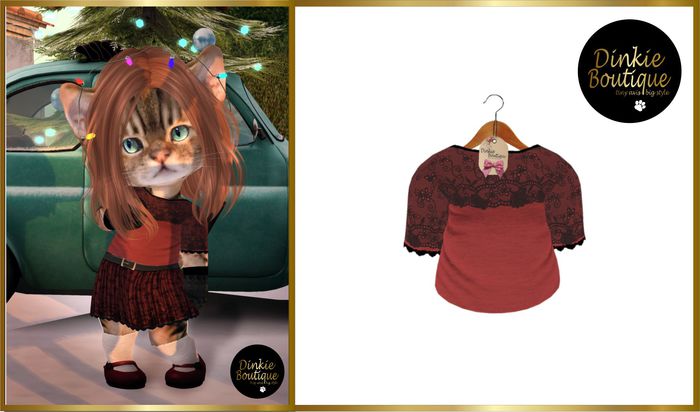 *DB* DINKIES AMY TOP red