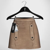 Emery Abraham Suede Skirt Tan