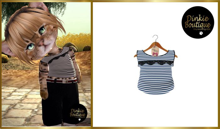 *DB* DINKIES DOLLY TOP navy