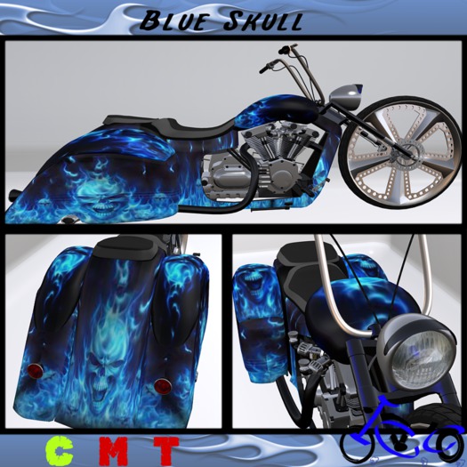 blue skull  custom bagger 7.1