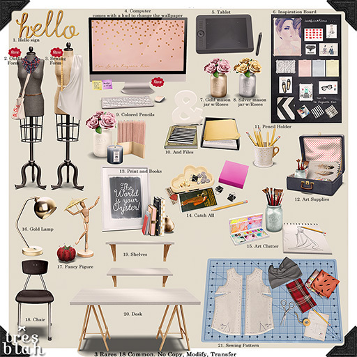 -tres blah- Workspace - Gold Lamp