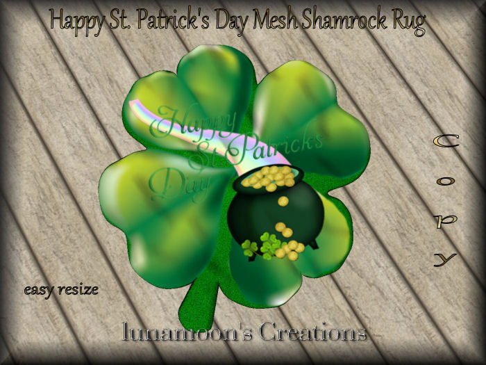 Happy St. Patrick's Day Mesh Shamrock Rug-touch to resize