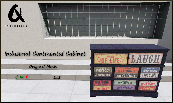 {Q-Essentials} Industrial Continental Cabinet