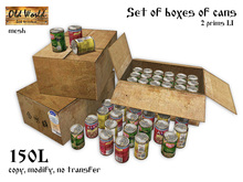 Set of boxes of cans - Old World - Hobo / Urban decoration