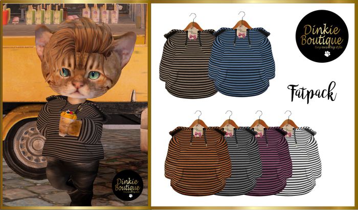 *DB* DINKIES STRIPED SWEAT HOODIE *Fatpack*