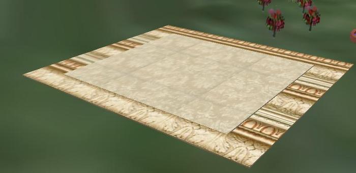 Area Rug - gold and white