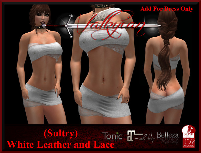 ~Valkyrian~(Sultry)White leather and Lace (BOXED)