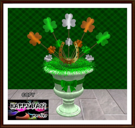 St Patrick - Urn with Shamrocks