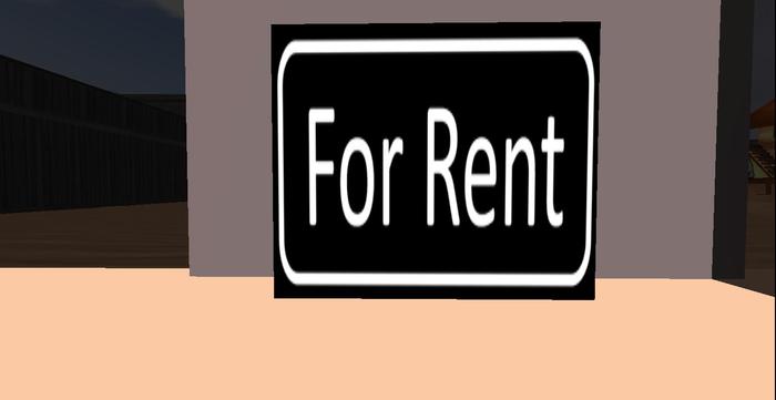 sign 002 - For Rent - white on black