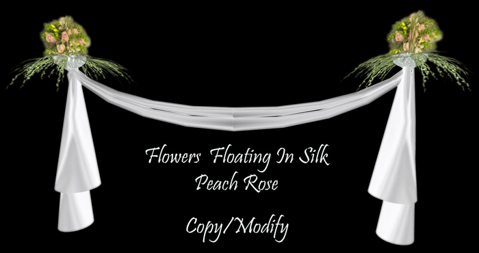Flowers Floating In Silk Peach Rose  *CHB*
