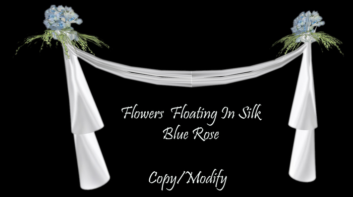 Flowers Floating In Silk Blue Rose *CHB*