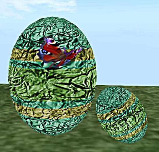 Second Life Marketplace Sanna Green Aluminium Foil Easter Egg Texture SET