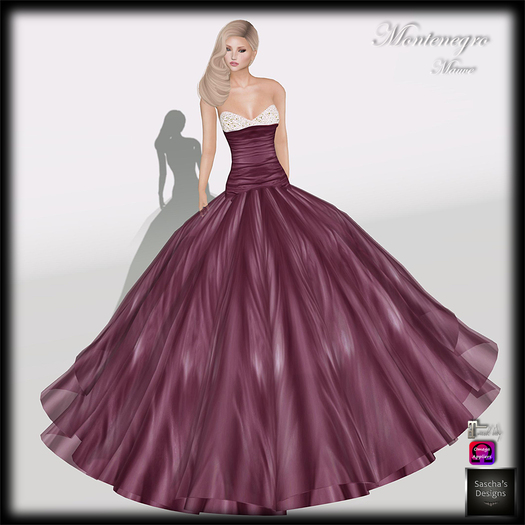 SAS - Montenegro Mauve Gown (Maitreya + Omega)