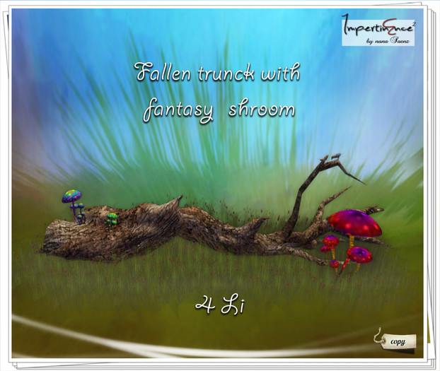 Fallen Tree trunk with fantasy shroom