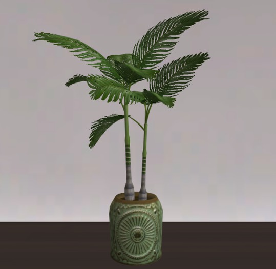 Palm In Green Ornate Pot