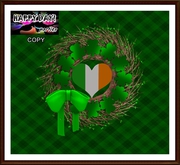 St Patrick - Shamrocks and Heart Wreath - Green