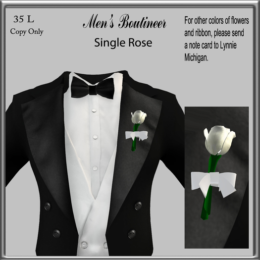 MEN'S BOUTONNIERE SINGLE ROSE UNPACK