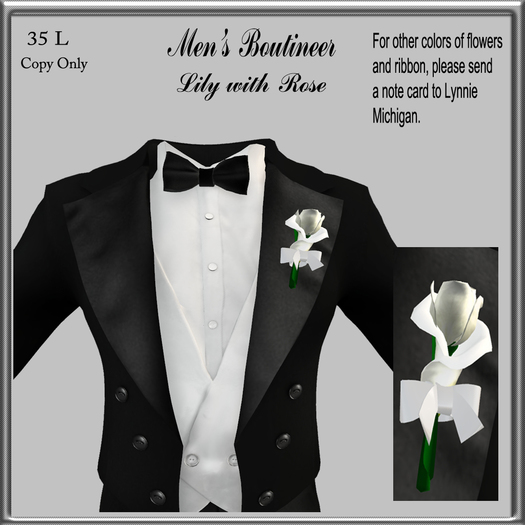 MEN'S BOUTINEER LILY WITH ROSE UNPACK