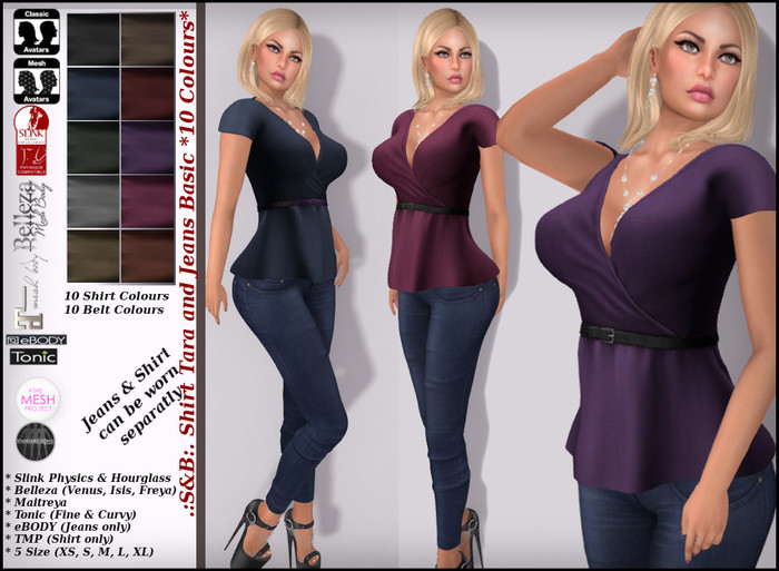 .:S&B:. Shirt Tara and Jeans Basic *10 Colours*