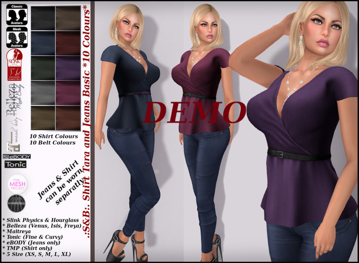 .:S&B:. Shirt Tara and Jeans Basic *10 Colours* Demo