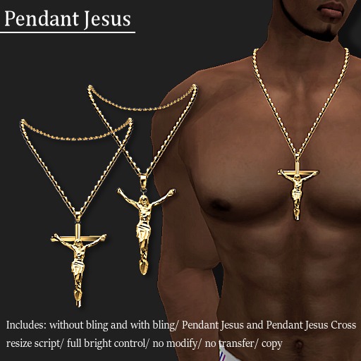 [DEMO] Pendants Jesus / Jesus Cross Gold     -RYCA-