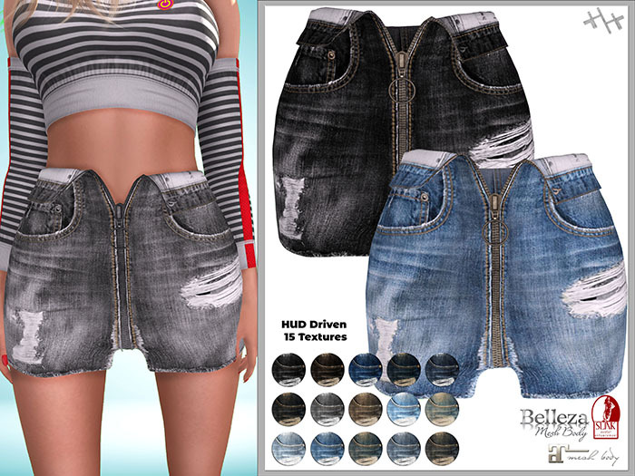 [hh] Jayleen Ripped Denim Skirt
