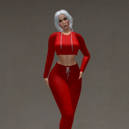 Red Tracksuit Pink Hood