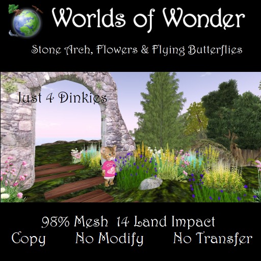 WoW Stone Arch Garden & Flying Butterfiles 4 Dinkies (Boxed)