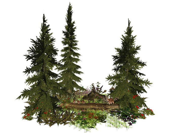 MSD - Woodland Forest - Raccoon Log & Garden (32 LI) C/M