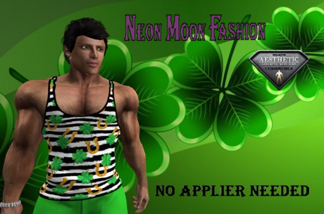 Second Life Marketplace - Neon Moon Fashion-tank top Irish stripes