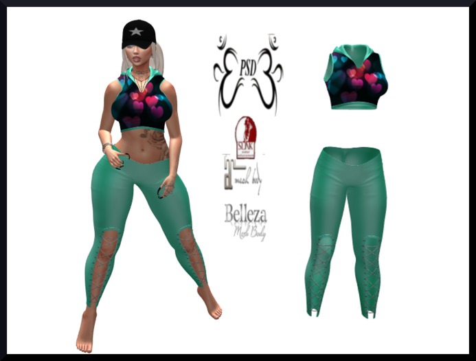 PSD! Mint Heart Leggins Outfit